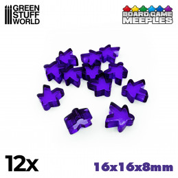 Meeples 16x16x8mm - Morado Tokens y Fichas de Juegos