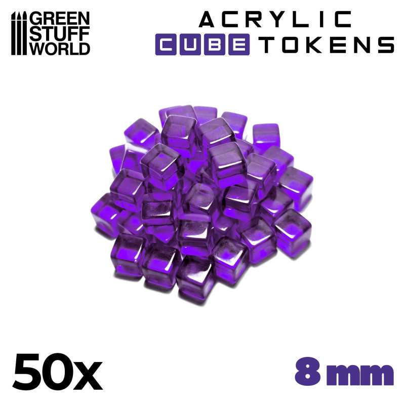 Jetons Cubes violets 8mm