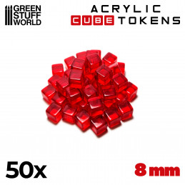 Jetons Cubes Rouges 8mm | Jetons et Meeples de jeu de société