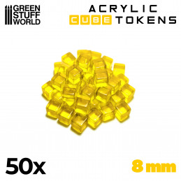 Yellow Cube tokens 8mm | Gaming Tokens and Meeples
