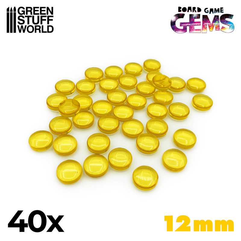 Plastik Edelsteine 12mm - Gelb | Brettspielmarken