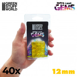 Plastik Edelsteine 12mm - Gelb | Brettspielmarken