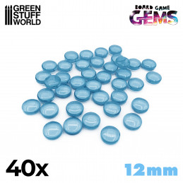 Plastik Edelsteine 12mm - Hellblau | Brettspielmarken