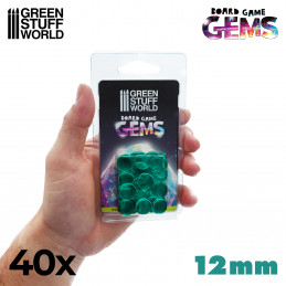 Gemas de plastico 12mm - Turquesa Tokens y Fichas de Juegos