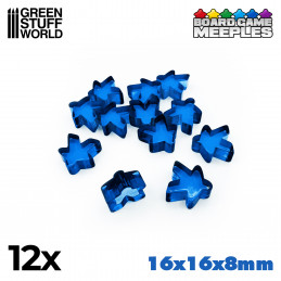 Meeples 16x16x8mm - Bleu | Jetons et Meeples de jeu de société