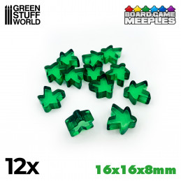 Meeples 16x16x8mm - Green | Gaming Tokens and Meeples