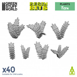 Set imprimé en 3D - Feuilles de fougère | Plantes et végétation