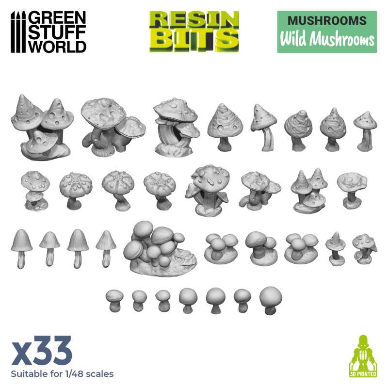 Set stampato in 3D - Funghi silvestri | Piante e vegetazione