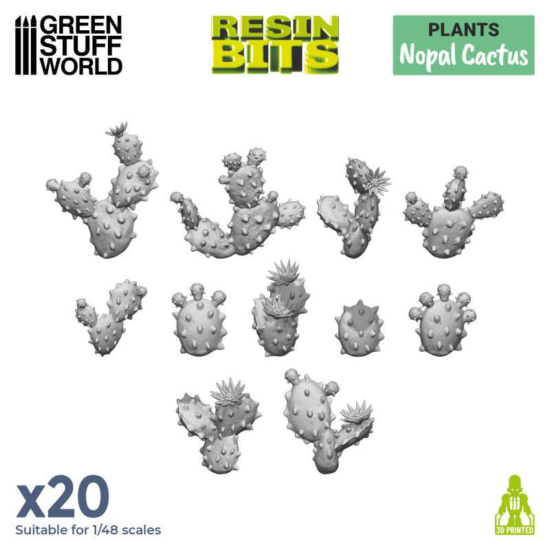 Set imprimé en 3D - Cactus nopal | Plantes et végétation