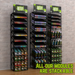 GSW METAL display stand with 60ml bottles with banner | Shop displays