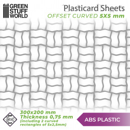 Plancha Plasticard LADRILLOS CESTERIA CURVADO - tamaño A4 Planchas Texturizadas