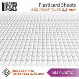 Plaque de Plasticard texturé TUILES | Plaques de Plasticard Texturé