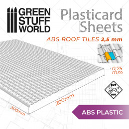 Plancha Plasticard TEJAS - tamaño A4 Planchas Texturizadas