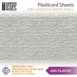 ABS Plasticard - SMOOTH ROCK WALL Textured Sheet - A4 | Textured Sheets