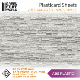 ABS Plasticard - SMOOTH ROCK WALL Textured Sheet - A4 | Textured Sheets | Rock Sheet Wall