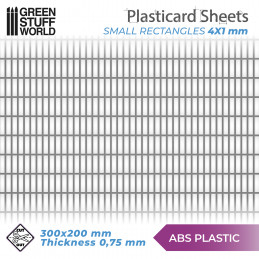 ABS Plasticard - SMALL RECTANGLES Textured Sheet - A4 | Textured Sheets