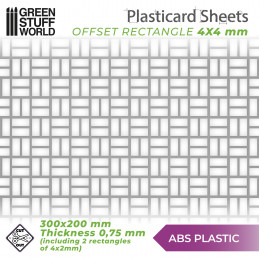 Plaque de Plasticard texturé PAVE RECTANGULAIRE URBAINE | Plaques de Plasticard Texturé