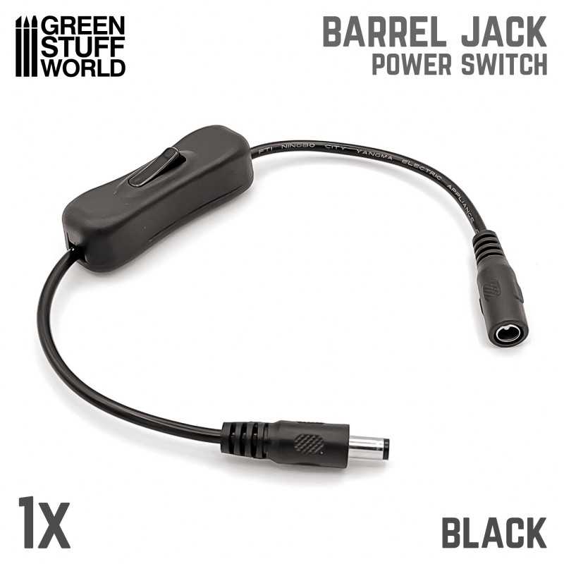Barrel Jack Power Switch - Black