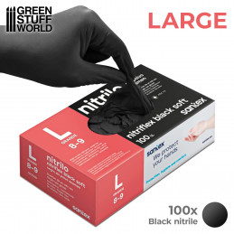 Black Nitrile Gloves - Large