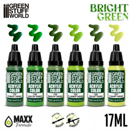 Farbset - Bright Green | Acrylfarben set