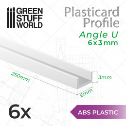 Profilato Plasticard U - 6x3mm | Altri Profilati