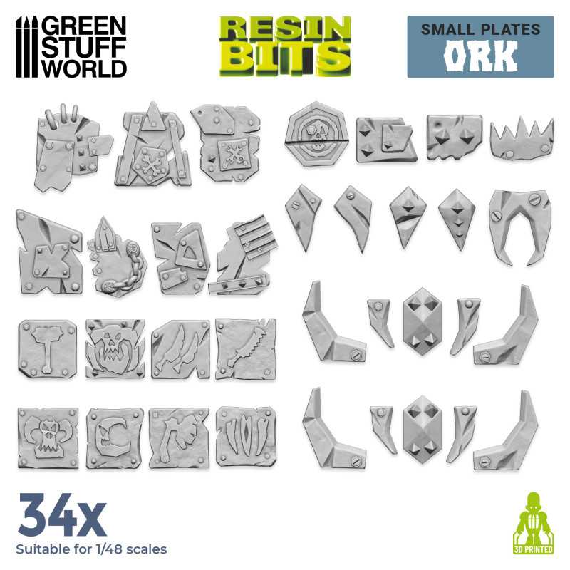 3D printed set - Small Ork plates | Resin items 3D printed set - Small Ork plates | Resin items