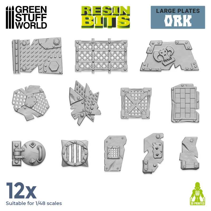 3D printed set - Large Ork plates | Resin items