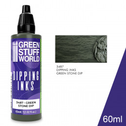 Peintures Dipping inks 60 ml - BLACK-GREEN STONE DIP | Peintures Dipping inks