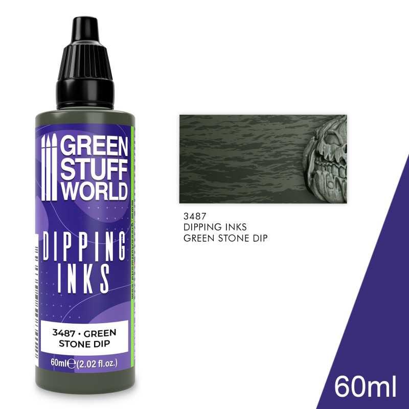 Peintures Dipping inks 60 ml - BLACK-GREEN STONE DIP | Peintures Dipping inks