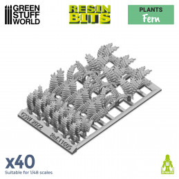 Set impreso en 3D - Hojas de helechos Plantas y vegetacion