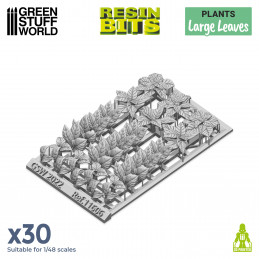 Set impreso en 3D - Hojas largas Plantas y vegetacion