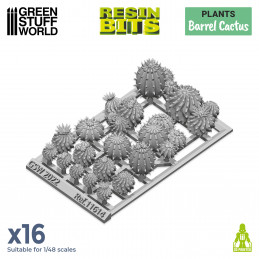 Set impreso en 3D - Cactus barril Plantas y vegetacion