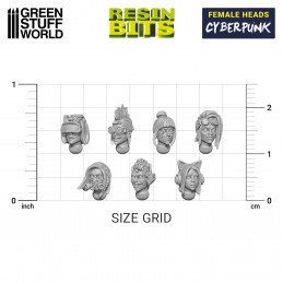 Weibliche Köpfe CYBERPUNK | Harz artikel