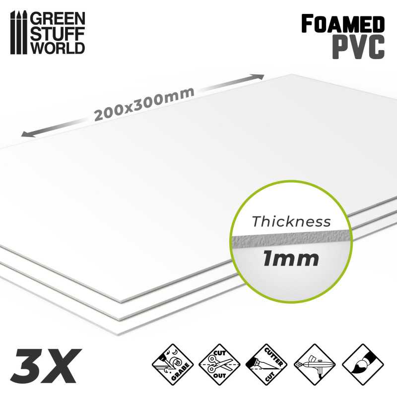 SHOUCAN 10 Sheets 1Mm White PVC Foam Sheet Lightweight Rigid Foam for  Crafts, DIY Supplies, PVC Foam Board for Mounting Crafts Modelling Art