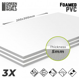 ▷ ABS Plasticard - LARGE SQUARES Textured Sheet - A4