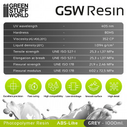 Resin for 3d printers - ABS-like Grey 1000ml | Resin for 3d Printers