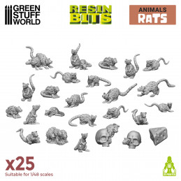 Set imprimé en 3D - Petits Rats | Articles en résine