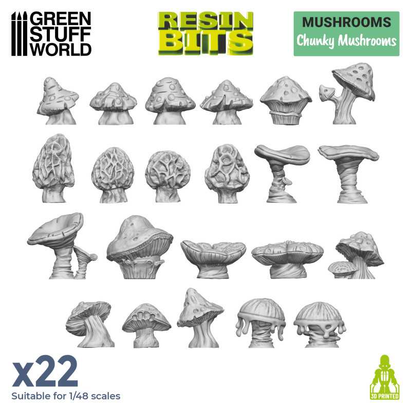 3D printed set - Chunky Mushrooms | Plants and vegetation