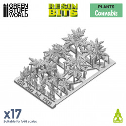 Set stampato in 3D - Cannabis | Piante e vegetazione