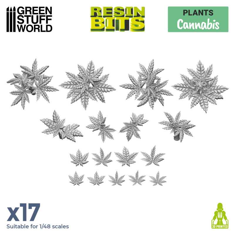 Set impreso en 3D - Cannabis Plantas y vegetacion