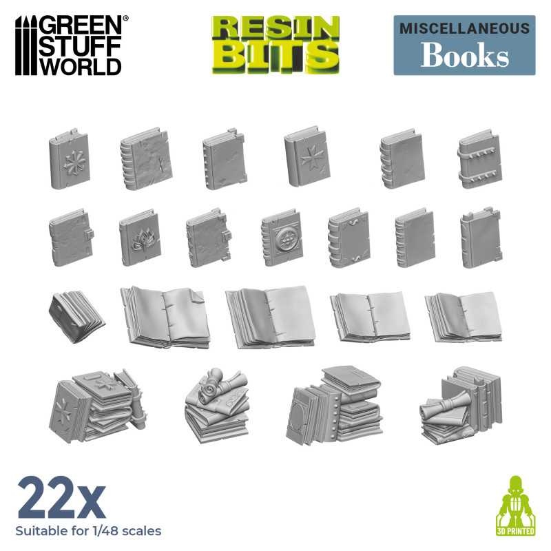 3D Printed Set - Resin Books | Fantasy furniture and scenery