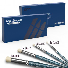 Premium Trockenpinsel-Set - BLUE Series | Dry-Brush RundPinsel