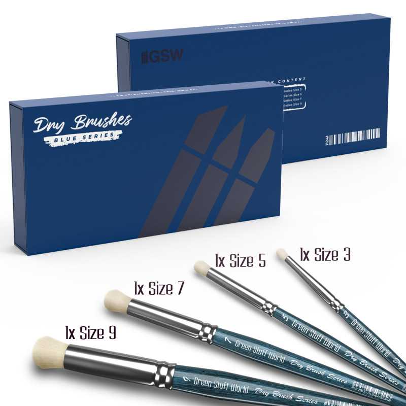 Set Pinceaux pour Pinceau Sec - BLUE SERIES | Pinceaux de Brossage à Sec