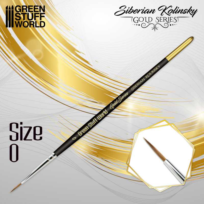 GOLD SERIES Siberian Kolinsky Brush - Size 0 | Miniature Paint Brushes