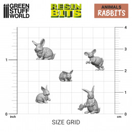 Set imprimé en 3D - Lapins | Articles en résine