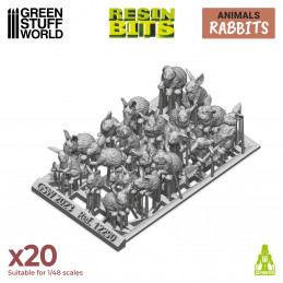Set impreso en 3D - Conejos Artículos de resina