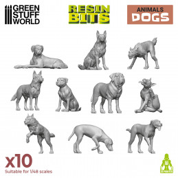 Set impreso en 3D - Perros Artículos de resina