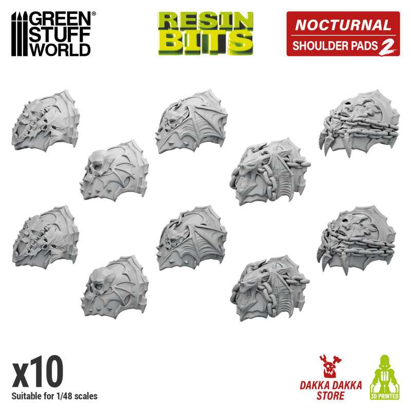 DakkaDakka - Nocturnal - Night Lords Shoulder Pads Set 02 | Resin items DakkaDakka - Nocturnal - Night Lords Shoulder Pads Set 02 | Resin items