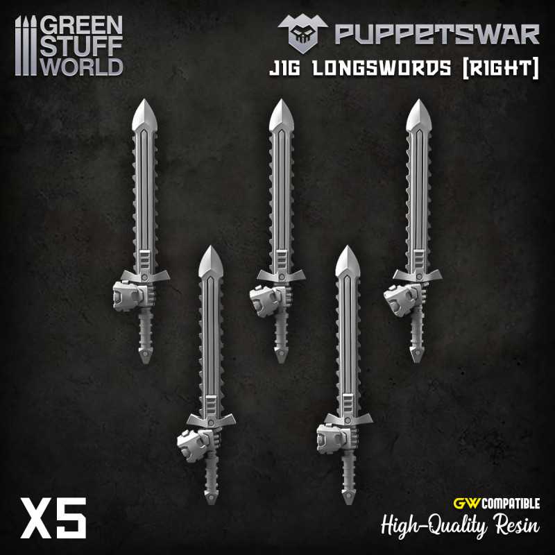 Puppetswar - Jig Longswords - Right | Infantry weapon arms and accessories