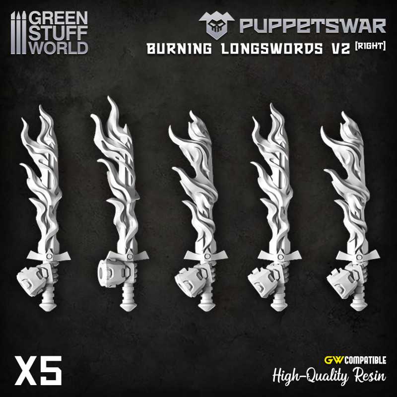 Puppetswar - Burning Longswords V2 - Right | Infantry weapon arms and accessories